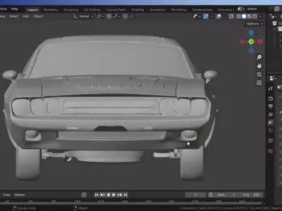 Dodge-Challenger Low-poly 3D model