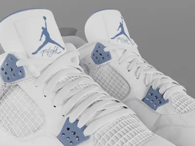 Jordan 4 Retro Midnight Navy Low-poly 3D model