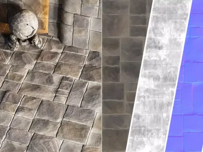 H104 Stone Field - PBR - 4K - Seamless Low-poly 3D model