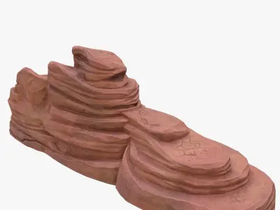 Cartoon cliff orange 3D model