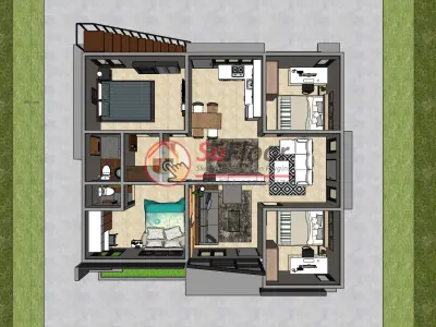 House 10x8m code 504- Sketchup 3D model 3D model 3D model