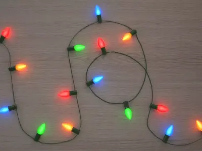 String Christmas Lights V5 Low-poly 3D model