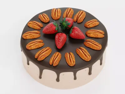 - Cake V9 - Pecan Cake- 3D model