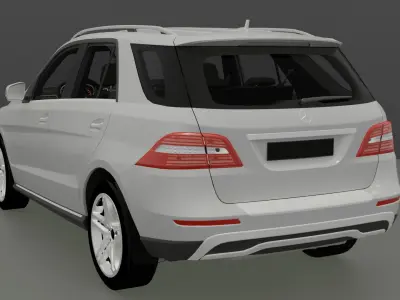 Sleek White SUV Car 3D Model Blender Low-poly 3D model