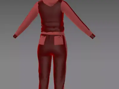 sweater clothes model in Marvelous designer Low-poly 3D model