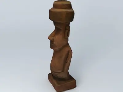 Moai wooden statue Free 3D model