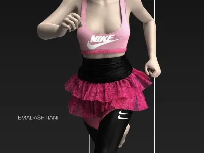 Sport Wear  Girls NIKE Set  N6  50  CLO3D ZPRJ FBX OBJ MTL 3D model