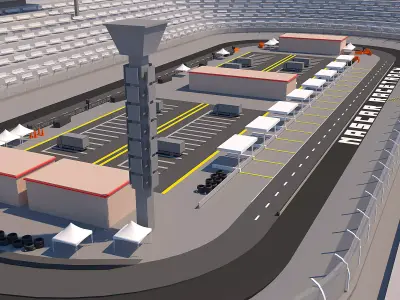 NASCAR Racetrack 3d Model Low-poly 3D model