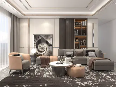 Living Room Scene 4 3D model