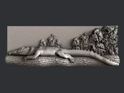 3d STL models for CNC crocodile 3D model