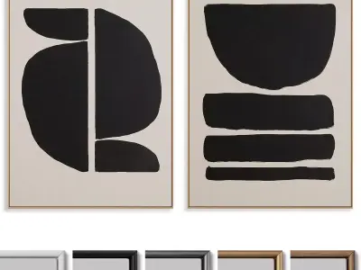Abstract Painting Frame set 3D model 31