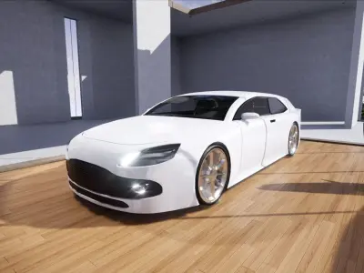 Generic Mid Size 2 Door Shooting Break Low-poly 3D model