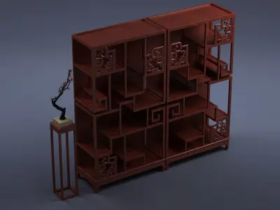 cabinet cabinet wardrobe sofa bed table bookshelve 3D model