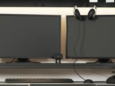 Office 3 ikea computer desk 3D model