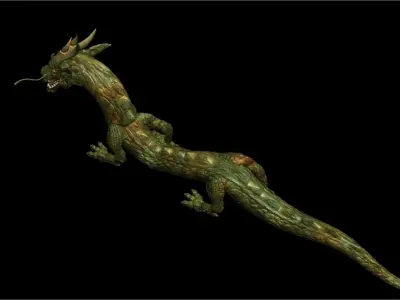  Chinese Dragon Rigged Model Low-poly 3D model