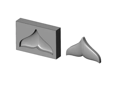 Mold whale tail rosette onlay relief 3D print model