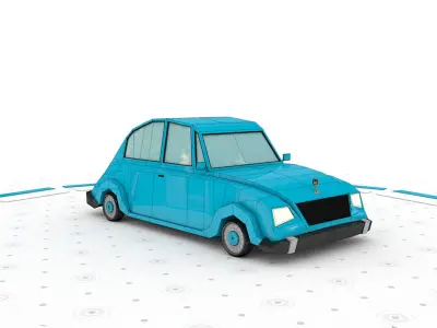 Low poly cartoon cars collection 3D model