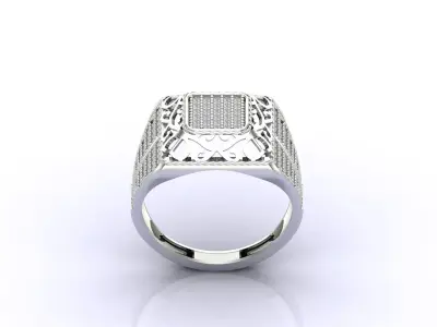 Print Ready STL 3DM  Gents Rings Diamond Men Ring  3D print model 217