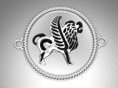 Ancient lion pendant 3D print model