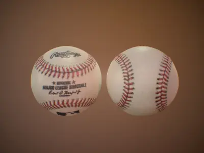 Baseball ball 3d model Low-poly 3D model