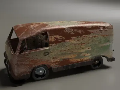 wrecked van 3D model