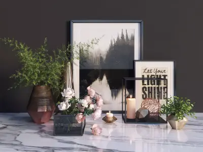 Modern decor set 3D model