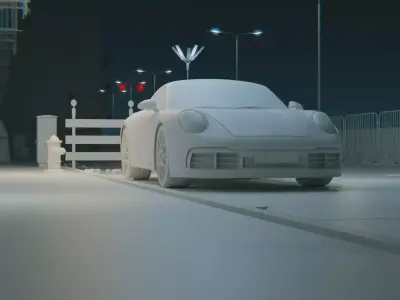 911 and night Low-poly 3D model