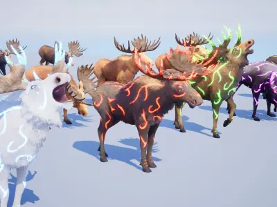 Realistic Moose Low-poly 3D model