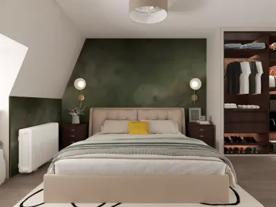 Modern Bedroom Interior Scene 360 Panorama Virtual Tour Ready 3D model