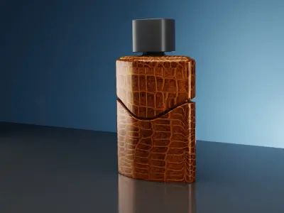 Luxury Perfume Bottle Crocodile Leather Pattern Designer  Free 3D model