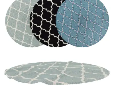 Round Rug Set 121 3D model