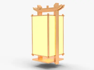 Japanese Lamps Pack Low-poly 3D model