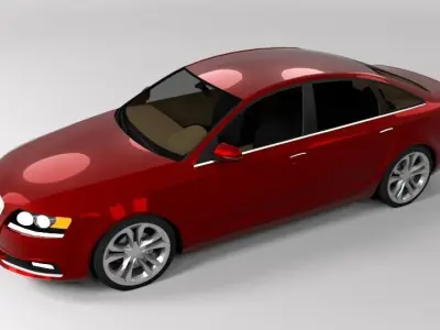 AUDI A6 2009 LOWPOLY Low-poly 3D model