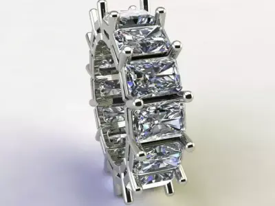 ring rectangular stone 3D print model