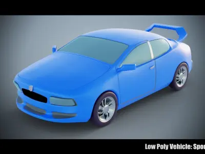 Low Poly Vehicle - Sport Car Low-poly 3D model