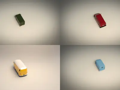 Low Poly Transporter Van Pack