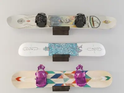 Snowboard storage set 3D model