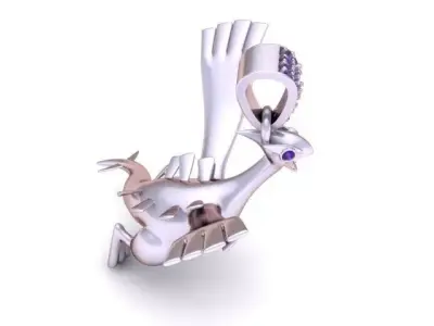 Golden Sky Dragon Pendant  Flying  3D Jewelry Model  3D print model