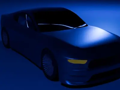 SPORT BLUE CAR LOW POLY - READY TO PLAY Low-poly 3D model