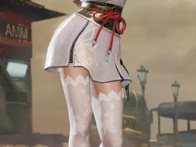 Ancient Oriental beauty slim character  3d Low-poly model Low-poly 3D model