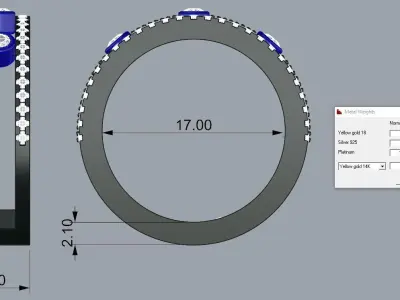 Messika Ring Gold 3D print model
