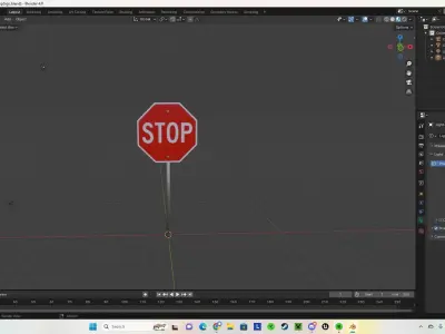 Stop Sign model Free low-poly 3D model