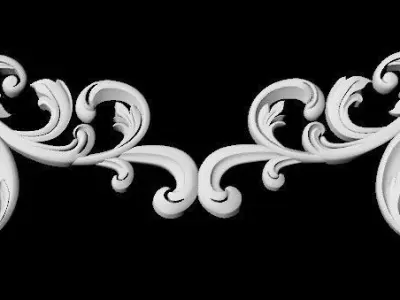 Central decor ornament for furniture 3D model 5