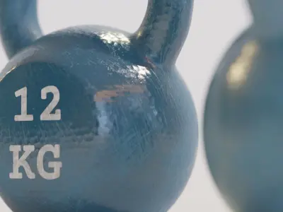 Realistic Plastic Kettlebell Low-poly 3D model