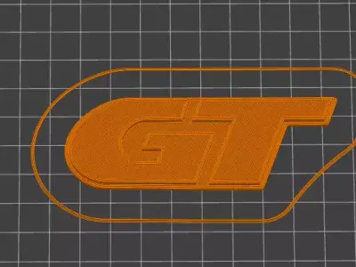 Vw Golf and Jetta Mk2 rear badge GT 3D print model
