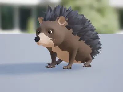 Cartoon small animals pack Low-poly 3D model