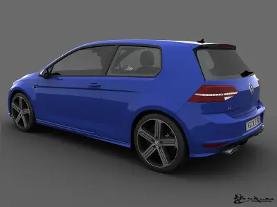 Volkswagen Golf R 3 doors 2014 3D model