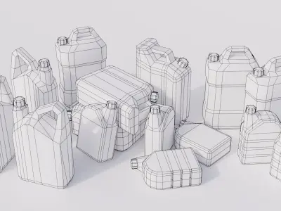 Fuel cans Low-Poly 3d models Low-poly 3D model
