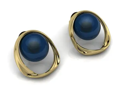 Pearl Earring  Jewelry Gold  3D print model