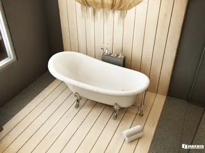 VRay - C4D Scene files - Modern-Classic Bathroom Interior Scene 3D model